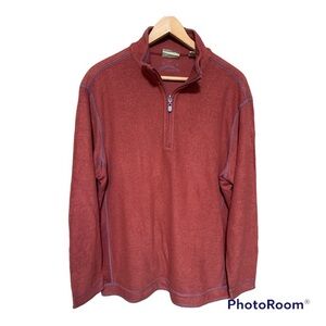 Tommy Bahama Men’s Rust Reversible Pullover Quarter Zip Sweater Size L
